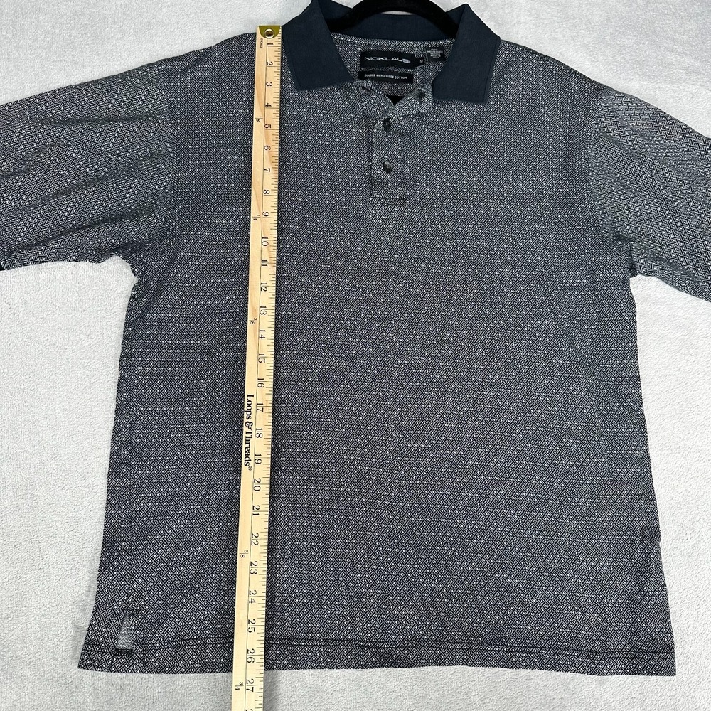 Jack Nicklaus Golf Polo Shirt Men's M Navy Blue White Geometric All Over Print - Picture 3 of 9